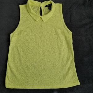 Forever21 neon yellow lacey top